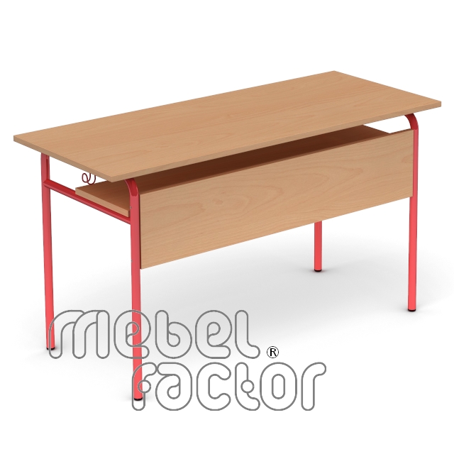 Double table SAVULEN H65cm with front and shelf