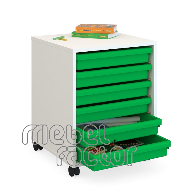 Movable cabinet with 6 D3 paper trays