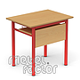 Single table RONDO H65cm with front and shelf