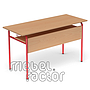Double table SAVULEN H65cm with front and shelf
