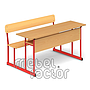 Double combo desk UNIVERSAL H65cm. Plywood seat and backrest.