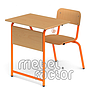 Single school combo desks RONDO H65cm with front, leftward